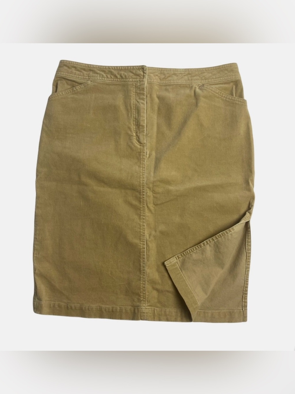 J.Crew Camel Tan Mustard Corduroy Pencil Midi Skirt Size 14